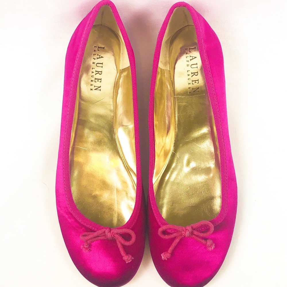 Ralph Lauren Satin Pink Ballet Flats